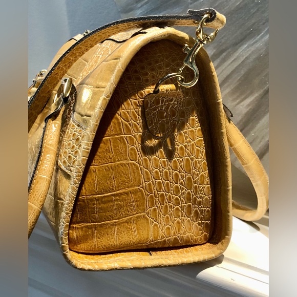 Vintage Vivace’ shoulder satchel. Embossed tan leather, beautiful condition - Picture 8 of 15